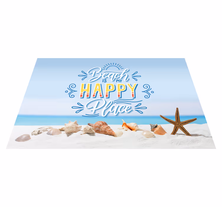 Podkładka na stół z tekstem miejsce szczęśliwej plaży - TenStickers