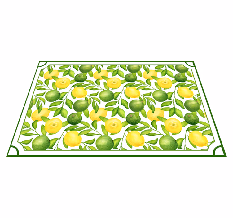 Podkładki na stół owoce cytrusowe Kominek z cytryny i limonki ram - TenStickers
