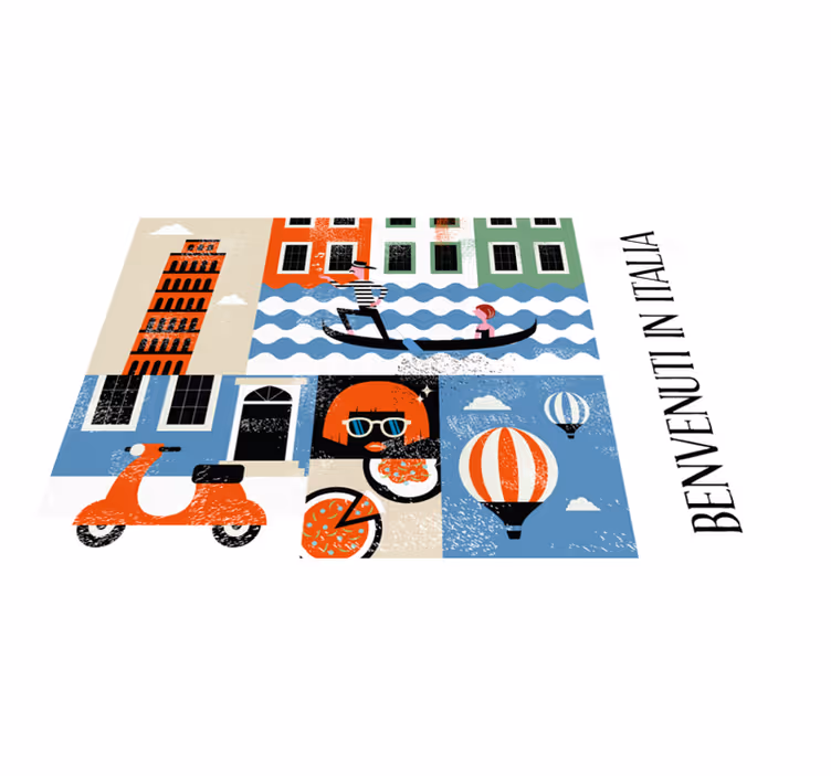 Podkładka na stół oryginalna wibrująca włoska scena - TenStickers