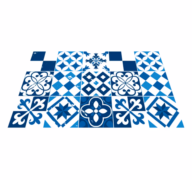 Podkładki na stół nowoczesne Kwiat biały i niebieski nowoczesny - TenStickers