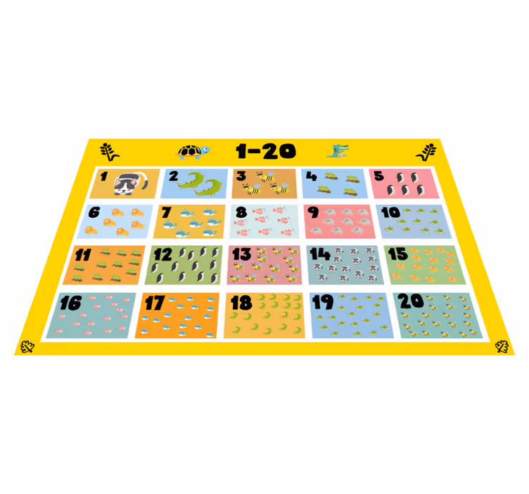 Podkładka na stół dla dzieci kolorowa tabela liczb - TenStickers