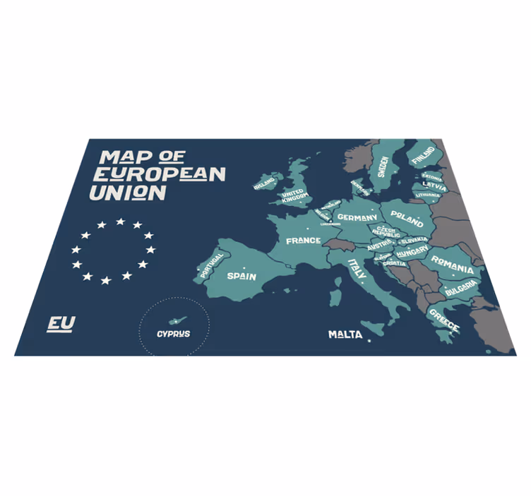 Podkładka na stół z tekstem mapa unii europejskiej - TenStickers