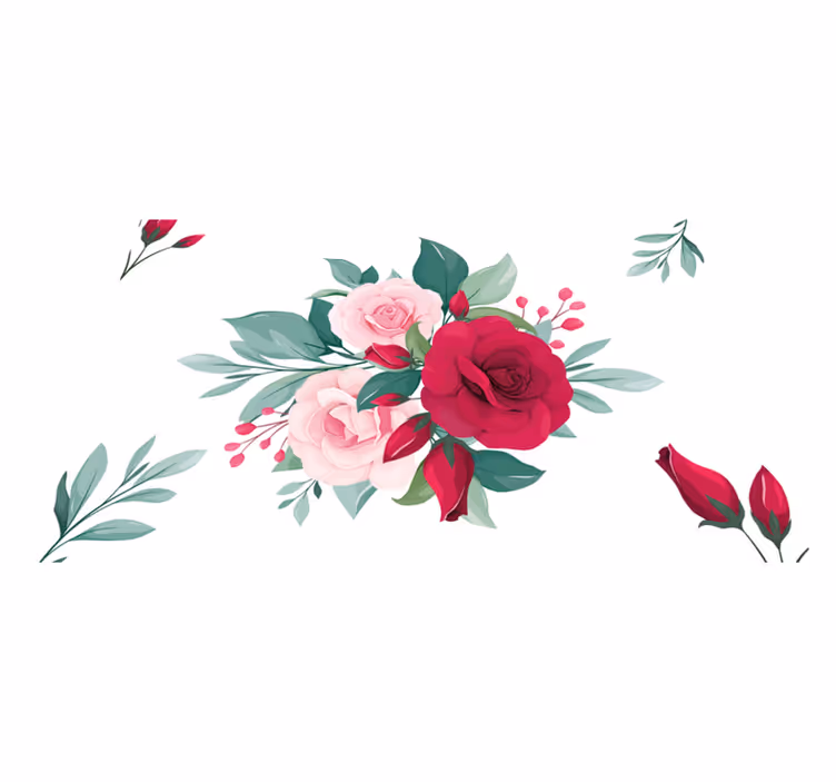 Eleganckie podkładki na stół Piękne kwiaty akwarela - TenStickers