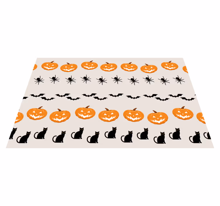 Podkładka na stół halloween kot z dyni i pająkiem - TenStickers