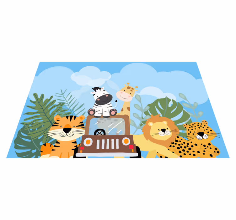 Podkładka na stół dla dzieci scena safari ze zwierzętami - TenStickers