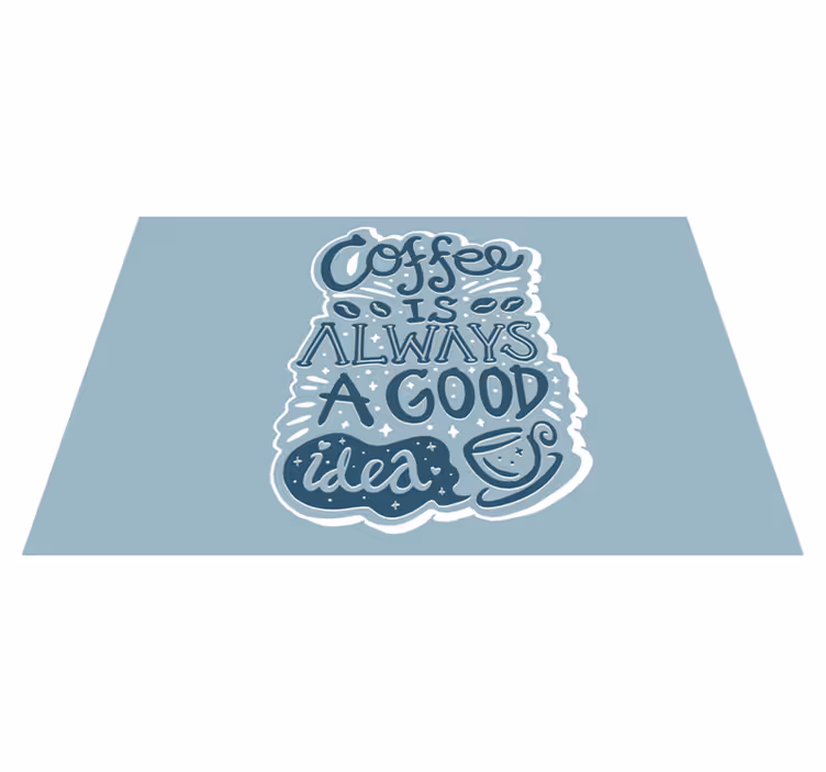 Podkładka na stół z tekstem inspirujący cytat o kawie - TenStickers