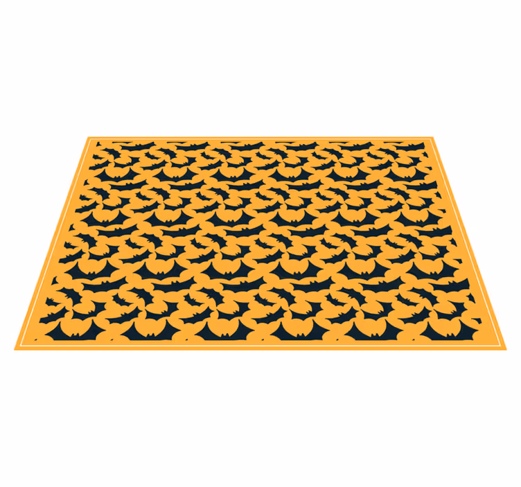 Pomarańczowa podkładka Halloween w nietoperze - TenStickers