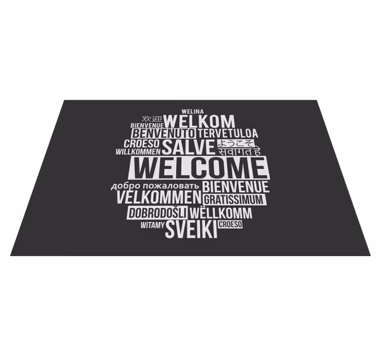 Podkładka na stół z tekstem powitanie w wielu językach - TenStickers