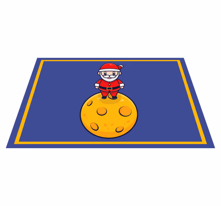 Podkładka na stół świąteczna mikołaj na księżycu - TenStickers