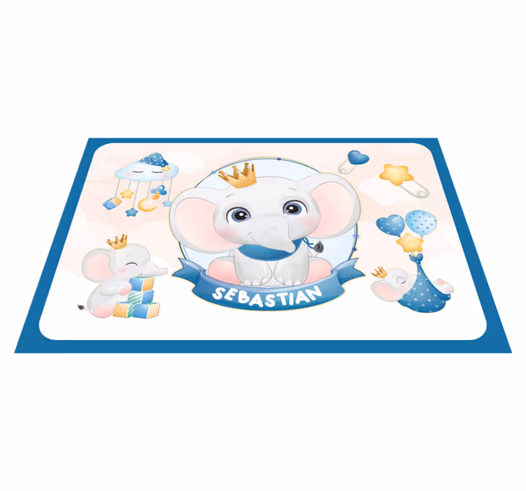 Podkładka na stół dla dzieci z uroczą ilustracją słonia - TenStickers
