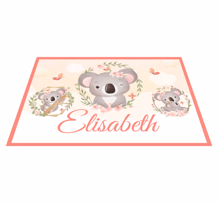 Podkładka na stół dla dzieci Słodkie zwierzęta koala z imieniem - TenStickers