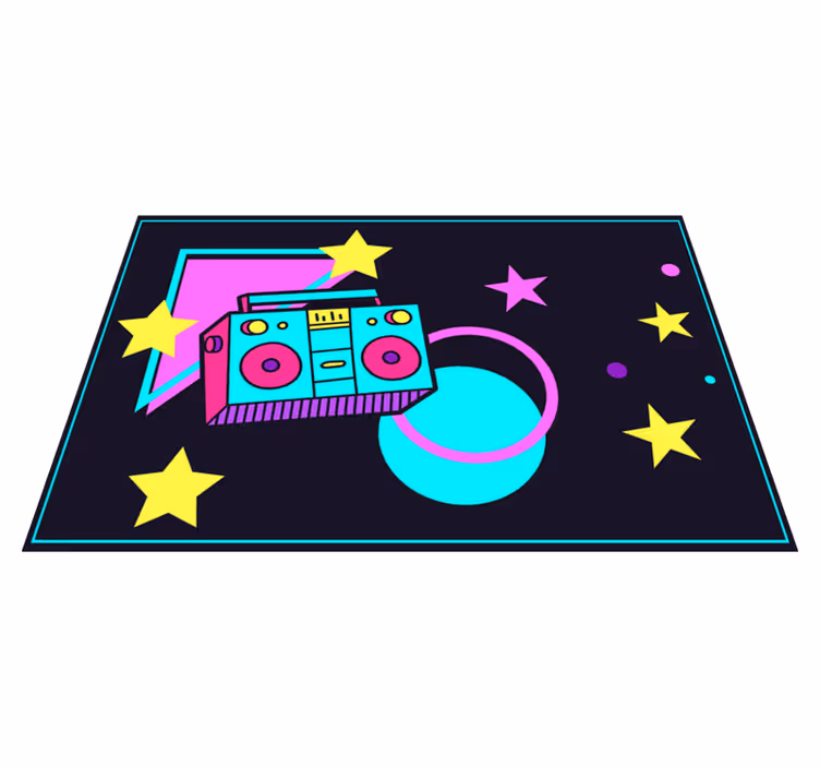 Podkładka na stół oryginalna kolorowy retro boom box - TenStickers