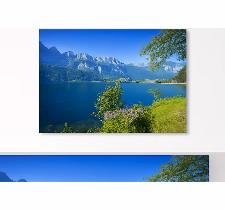 Fototapeta góry spokój górskiego jeziora - TenStickers