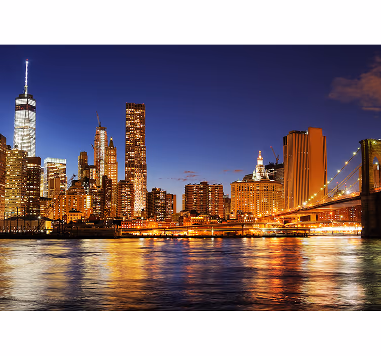 Tapeta do salonu Nowy Jork Manhattan o świcie - TenStickers