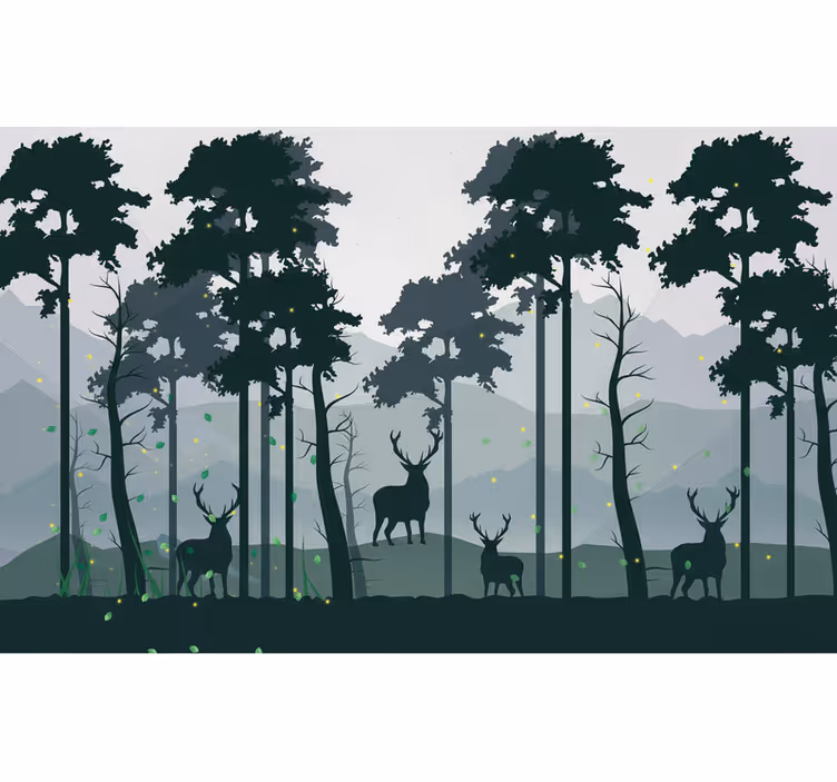 Fototapeta las silhouette las w stylu skandynawskim - TenStickers