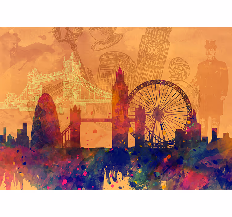 Fototapeta z miastem historyczna sylwetka panoramy - TenStickers