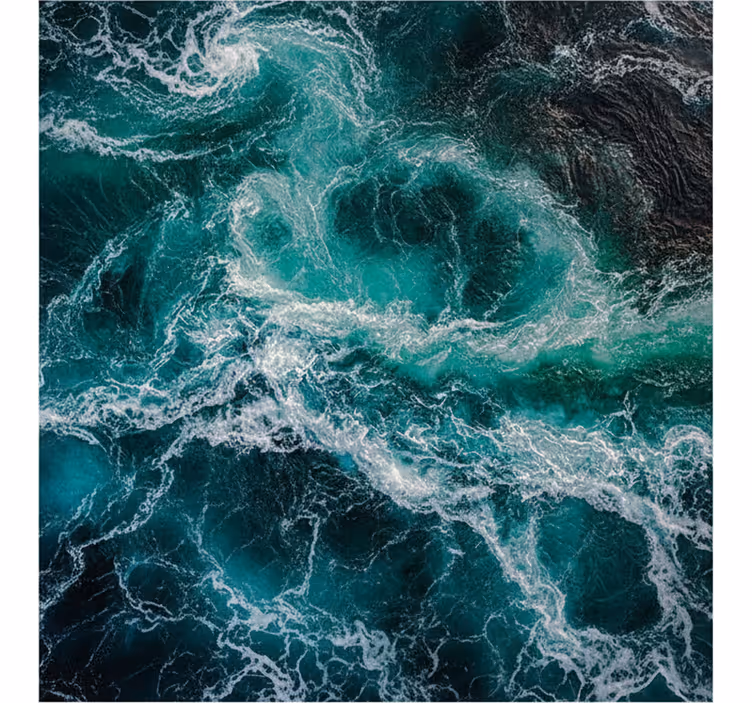 Fototapeta do łazienki fala głębokiego oceanu - TenStickers