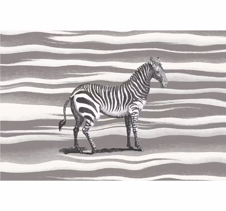Fototapeta pejzaż afryki ilustracja zebry w stylu vintage - TenStickers