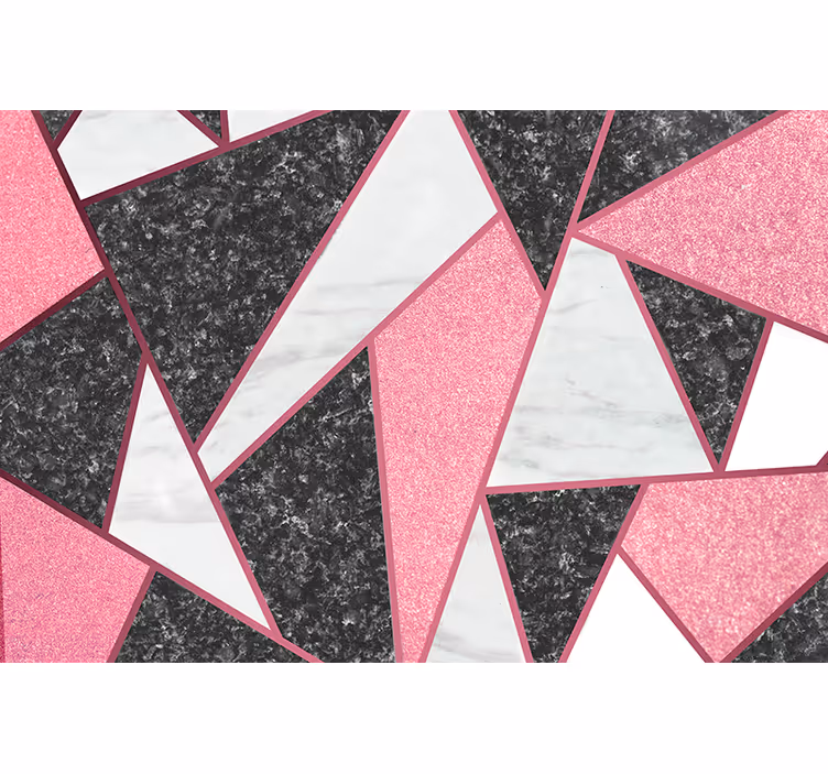 Fototapeta do kuchni różowe i szare kształty geometryczne - TenStickers
