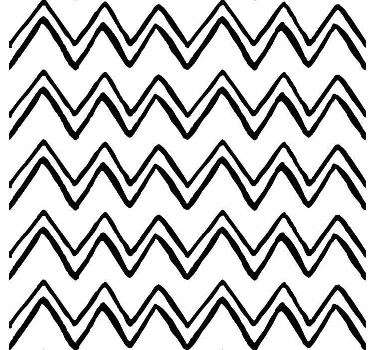 Biała fototapeta w nieregularny czarno-biały zygzak - TenStickers