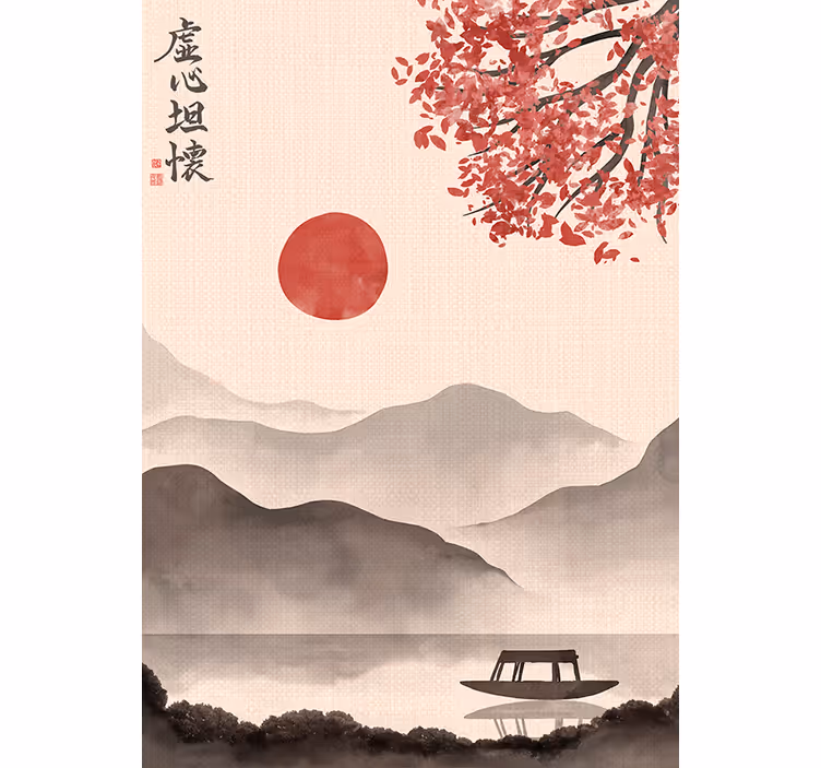 Beżowa fototapeta w stylu japandi - TenStickers