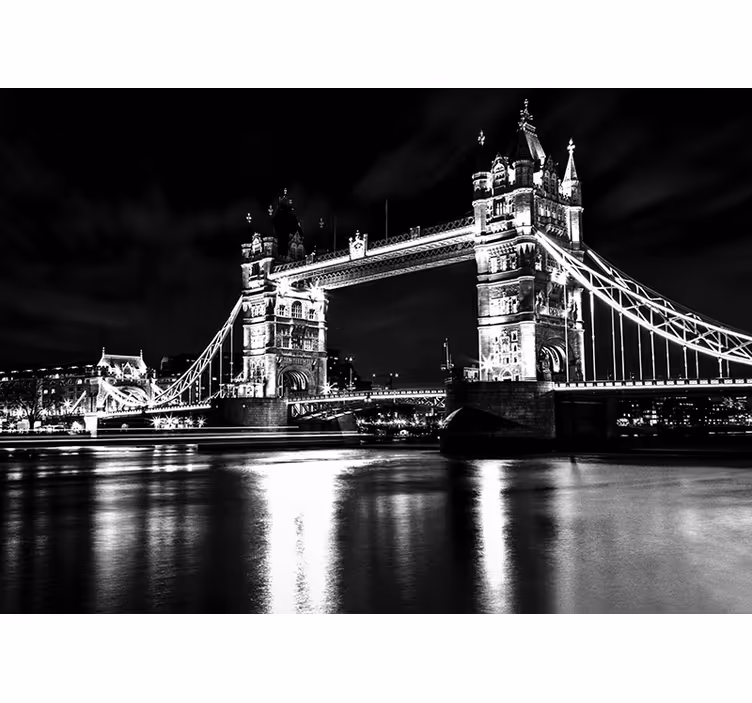 Czarna fototapeta most londyński nocą - TenStickers