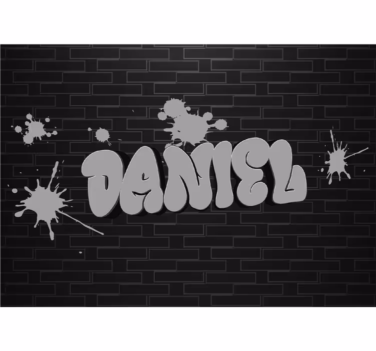 Czarna fototapeta z graffiti na ścianę z imieniem - TenStickers