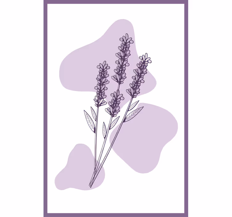 Fioletowa fototapeta z rysunkiem lawendy - TenStickers