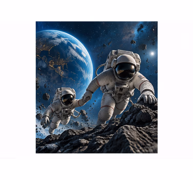 Niebieska fototapeta astronauci pod ciśnieniem - TenStickers