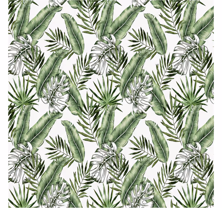 Tapeta natura liście zielonej monstera - TenStickers
