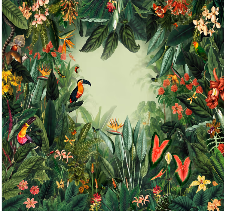 Tapeta natura ogród egzotyczny - TenStickers