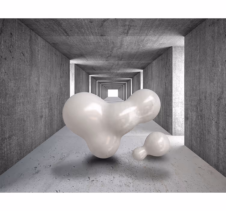 Fototapeta 3D balony unoszące się w tunelu  - TenStickers