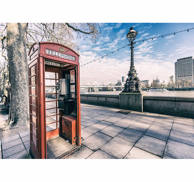 Fototapeta Londyn czerwona budka telefoniczna  - TenStickers