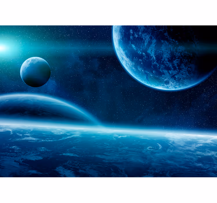 Fototapeta kosmos niebieska przestrzeń - TenStickers