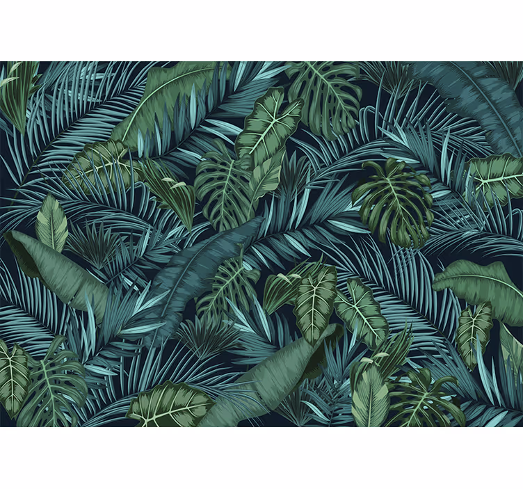Tapeta do salonu natura dżungla liście - TenStickers