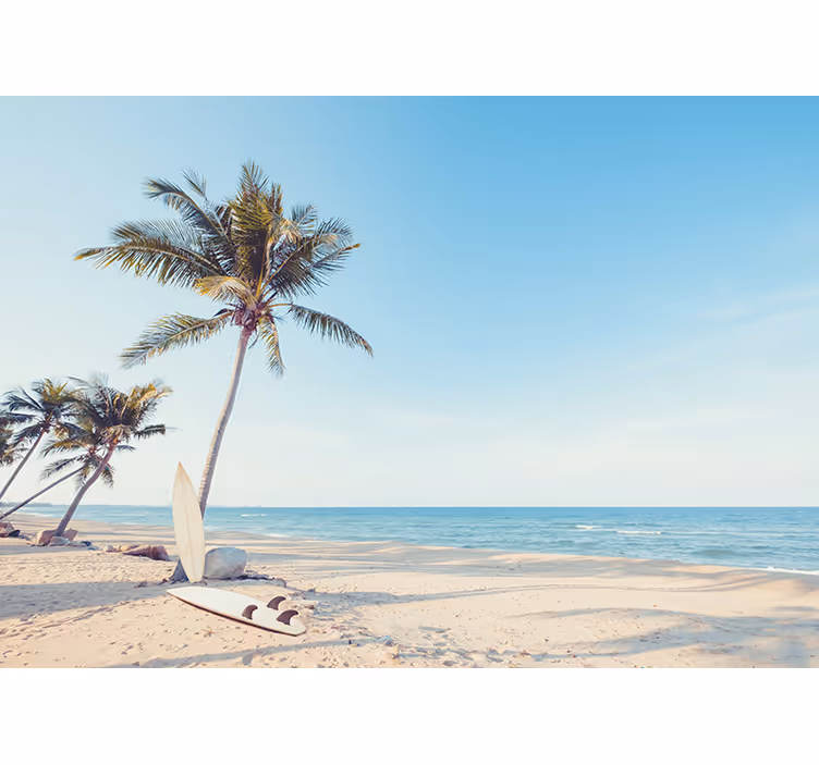 Fototapetą tropikalna plaża z palmami - TenStickers