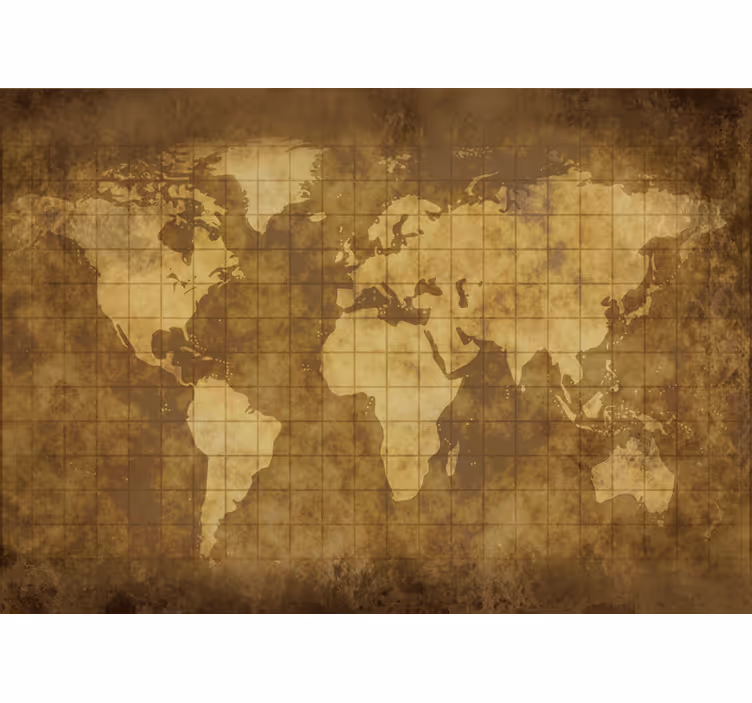 Vintage fototapeta mapa świata dla dzieci - TenStickers