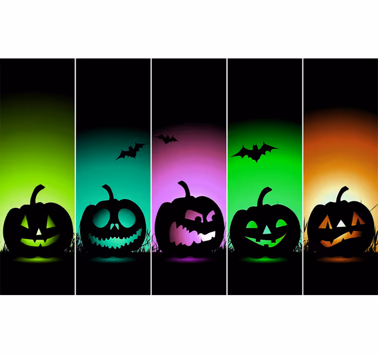 Fototapeta Halloween oblicza dyni na halloween - TenStickers