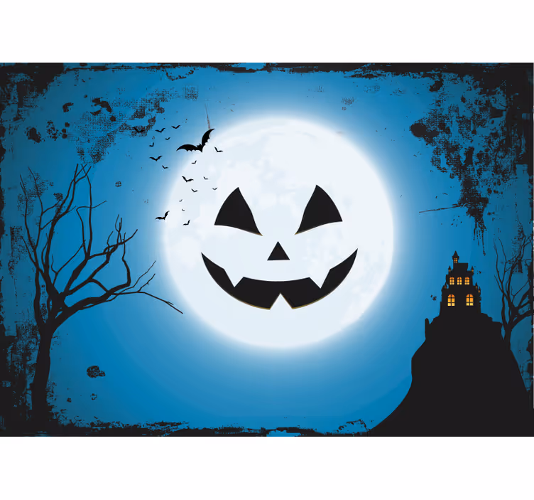 Fototapeta Halloween upiorny uśmiech dyni - TenStickers