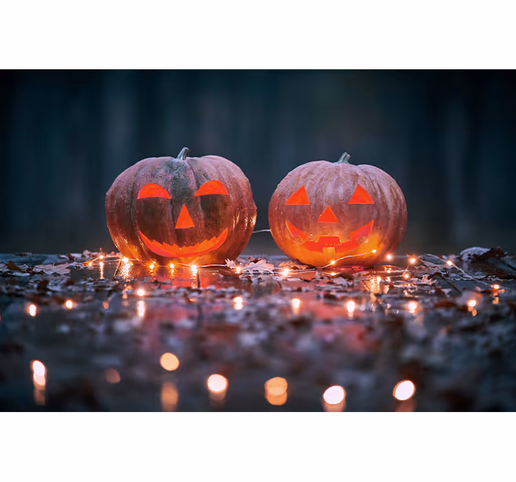 Fototapeta Halloween grawerowany blask dyni - TenStickers