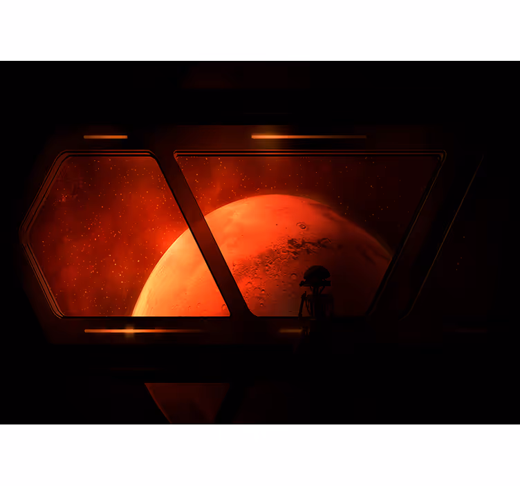 Fototapeta kosmos widok na marsjański krajobraz - TenStickers