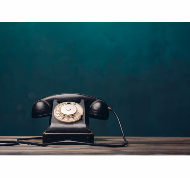 Antyczny telefon fototapeta w stylu vintage - TenStickers