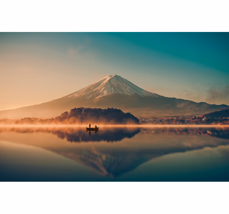 Fototapeta krajobraz odbicie mount fuji - TenStickers