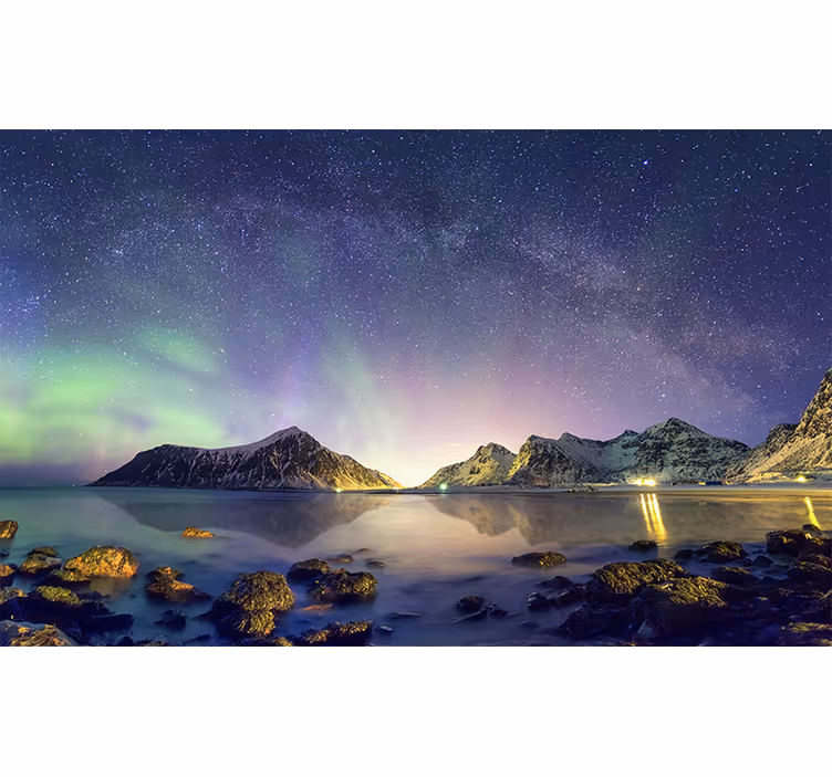 Fototapeta krajobraz zorza polarna - TenStickers