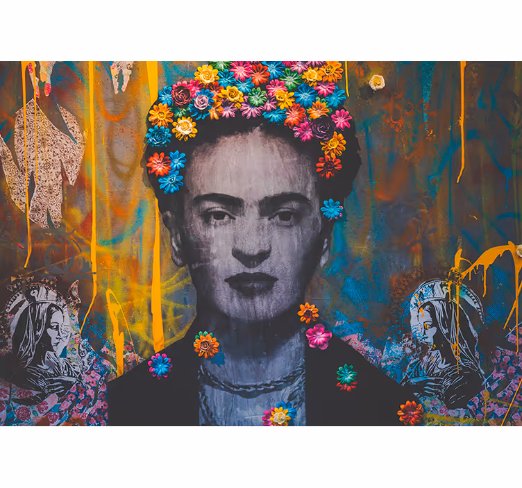 Fototapeta artystyczna portret kwiatowy fridy - TenStickers
