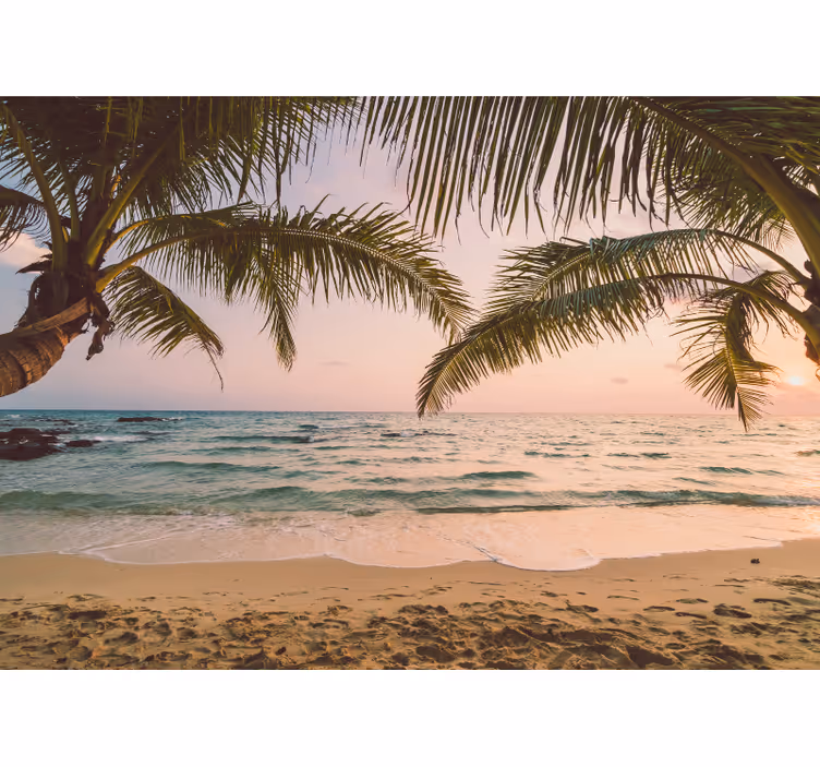 Fototapety do łazienki z idyllicznym krajobrazem plaży - TenStickers
