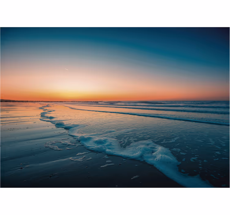 Fototapeta natura fale oceanu o zachodzie słońca - TenStickers