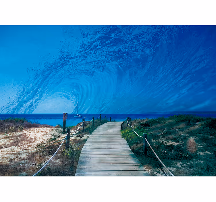 Fototapeta morze ścieżka fal oceanicznych - TenStickers