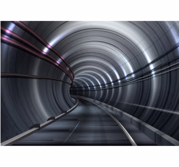 Tapeta 3D efekt żelaznego tunelu - TenStickers
