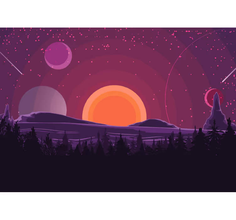 Fototapeta kosmos niebiańska scena zachodu słońca - TenStickers